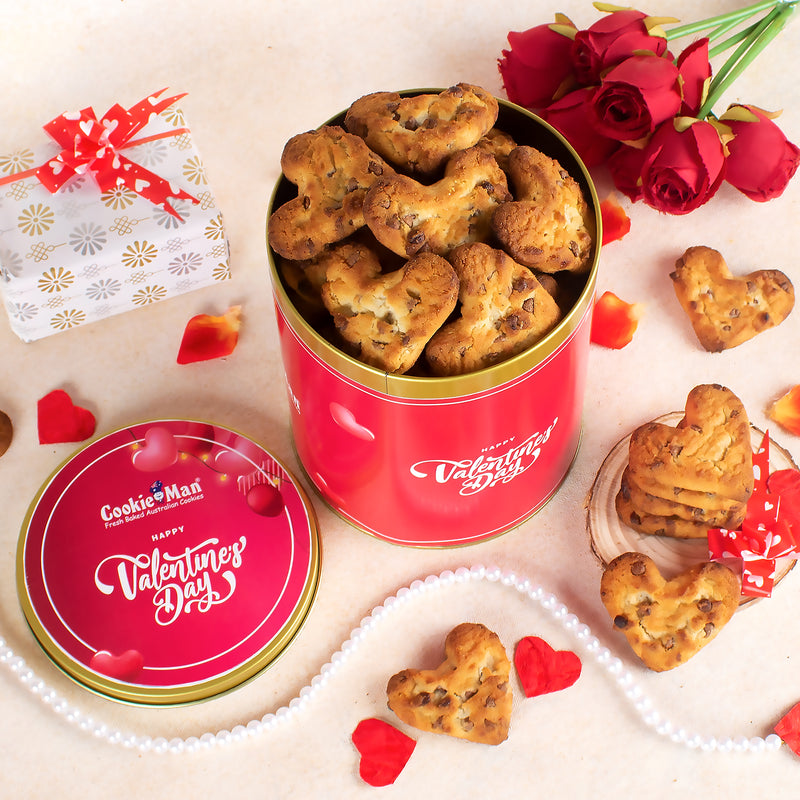 Heart-Shaped Choco Chip Cookies - 600g | Valentine&