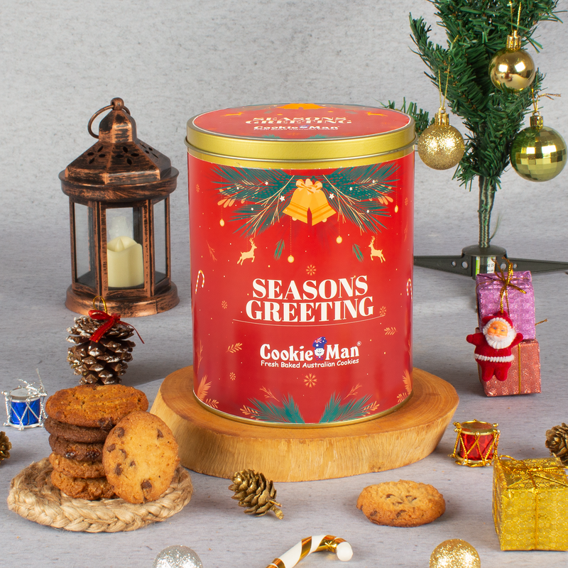 Christmas Red Cookies Gift Tin - 600g