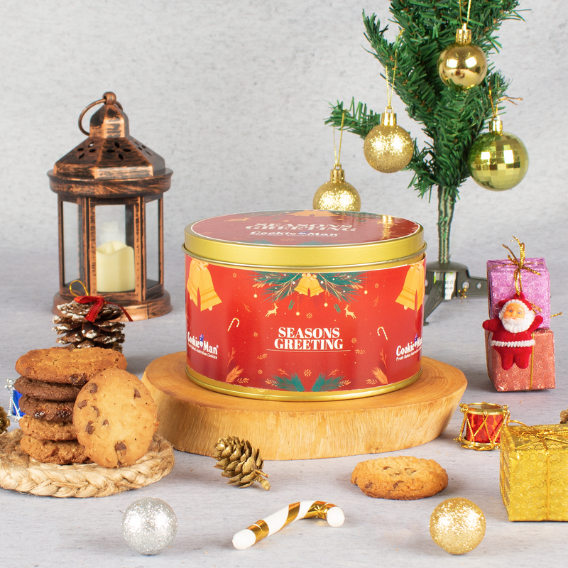 Christmas Red Cookies Gift Tin - 300g