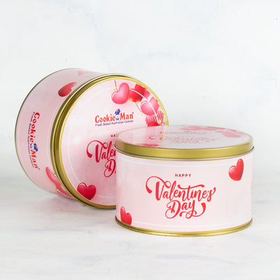 Valentines Heart Shaped Choco Chip Cookies Pink Tin 300g