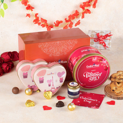 Valentine's Hamper - Heart Shaped Cookies & Chocolates