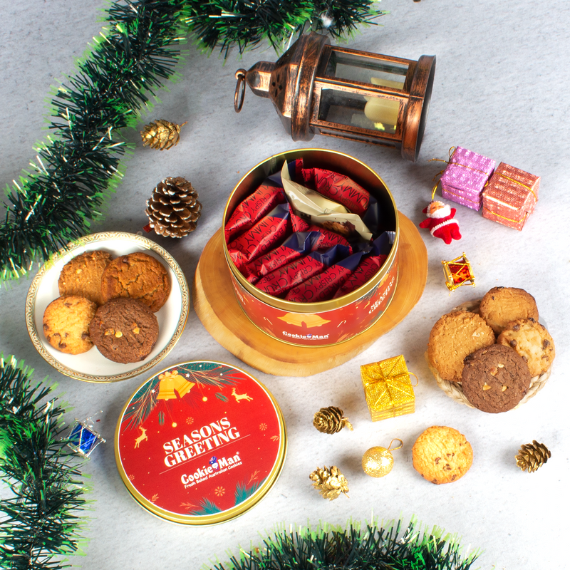 Christmas Red Cookies Gift Tin - 300g