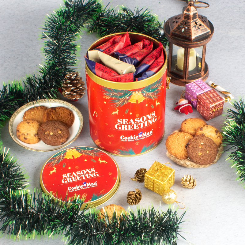 Christmas Red Cookies Gift Tin - 600g