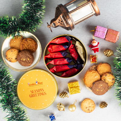 Season Greetings Assorted Cookies Gift Tin - 300g