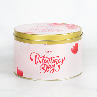 Valentines Heart Shaped Choco Chip Cookies Pink Tin 300g