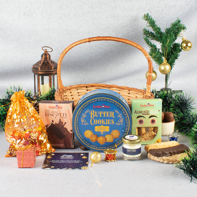 New Year Gift Basket with Danish Butter Cookies