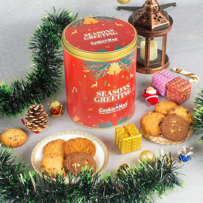 Christmas Red Cookies Gift Tin - 600g