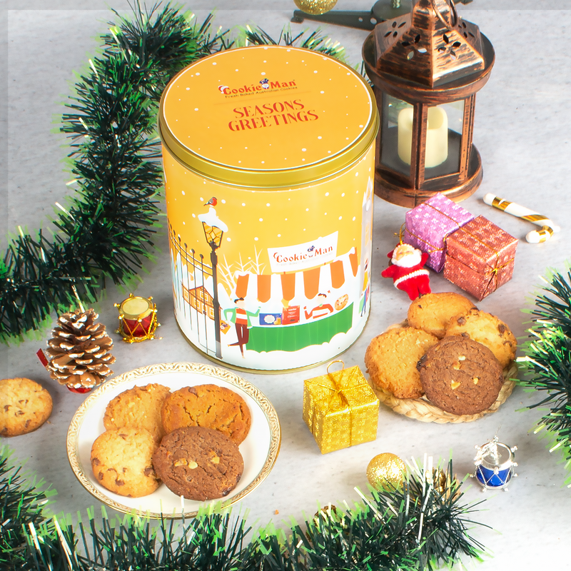 Season Greetings Assorted Cookies Gift Tin - 600g