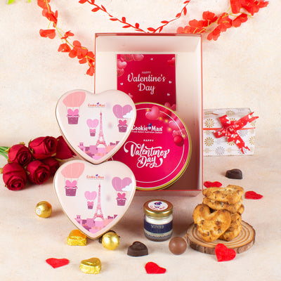 Valentine's Hamper - Heart Shaped Cookies & Chocolates