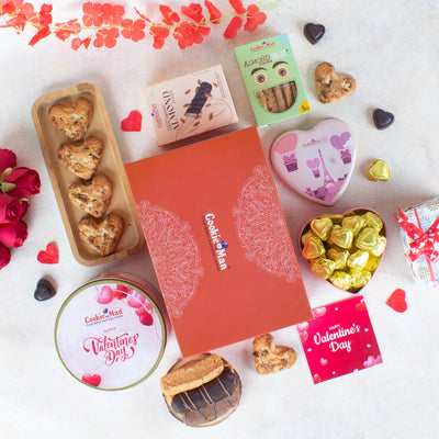 Valentine Hamper - Pink Heart Tin Cookies & Chocolate Treats