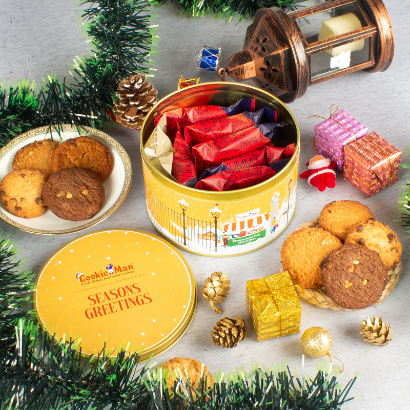 Season Greetings Assorted Cookies Gift Tin - 300g