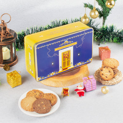 Holly Jolly Assorted Cookies Gift Tin - 500g