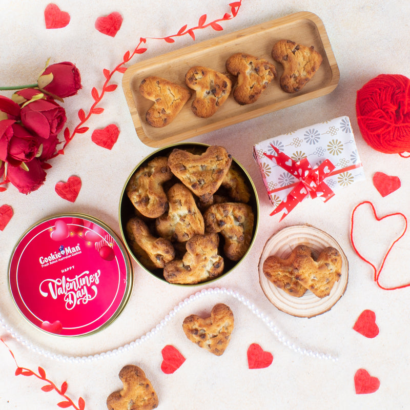 Heart-Shaped Choco Chip Cookies - 600g | Valentine&